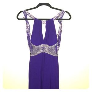 Floor Length Purple Starlight Prom Dress